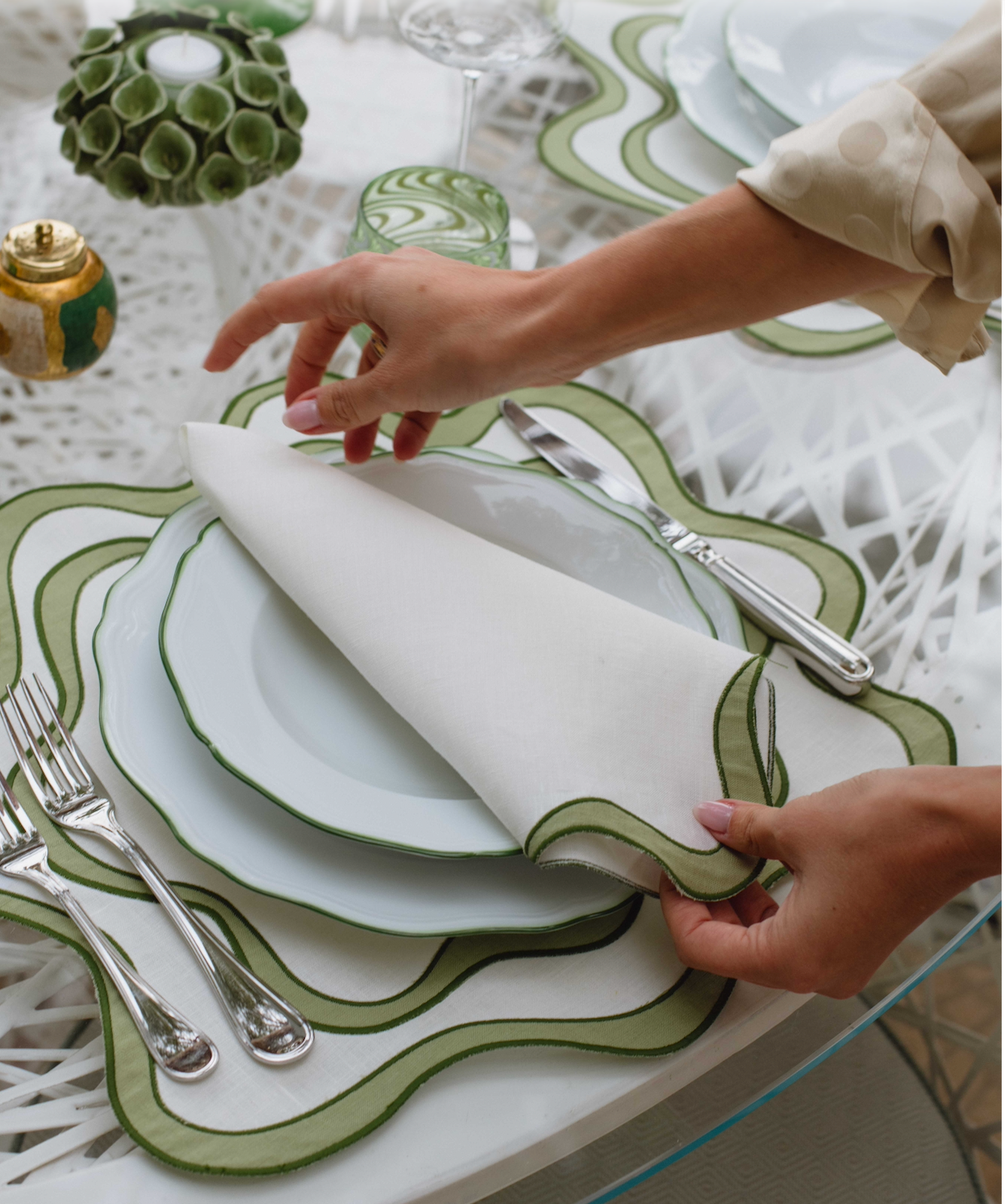 Wave Placemat - Apple Green